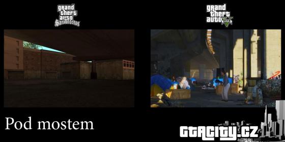 Pod mostem v GTA: SA a GTA V